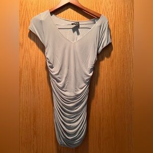 bebe Light Gray Ruched Blouse